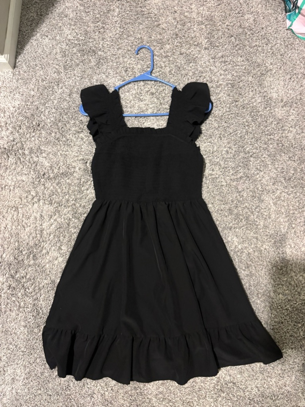 Black Ruffle Strap Dress
